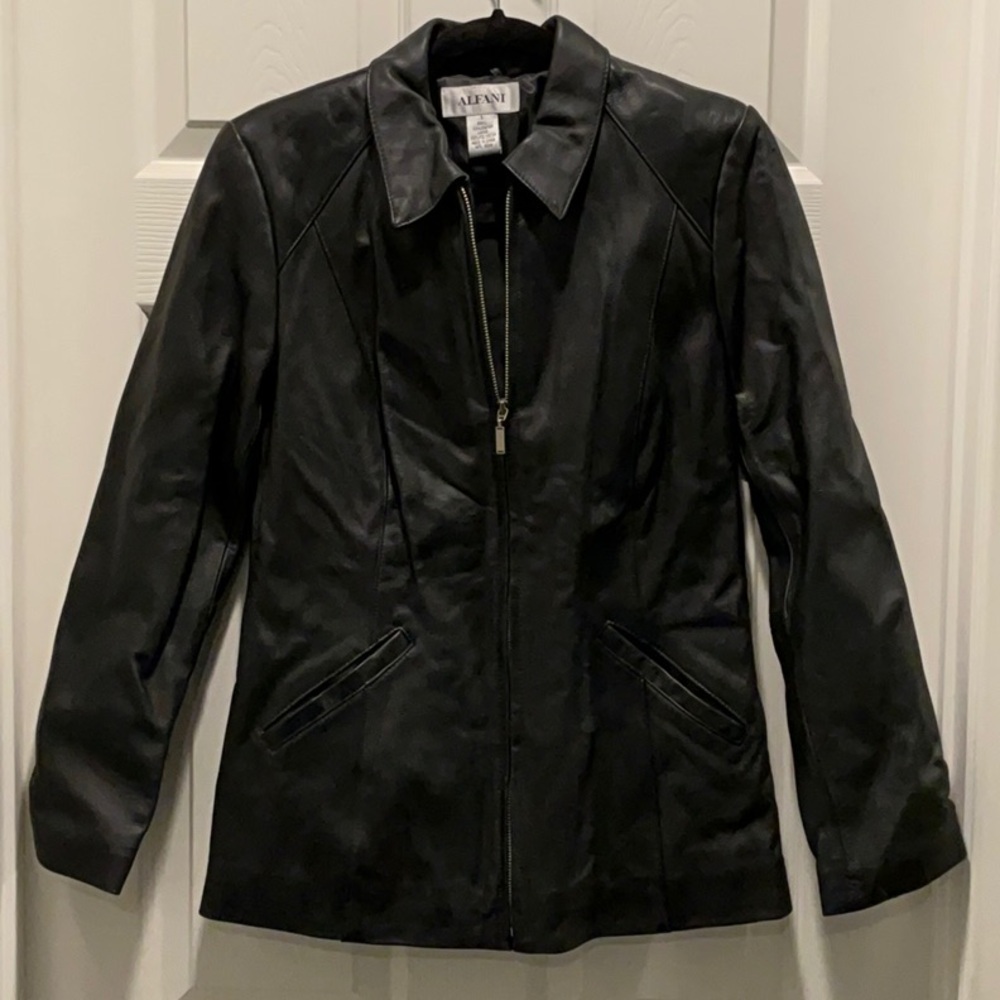 Alfani Women’s Leather Jacket 100% Leather
